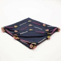LACİVERT PEMBE İĞNE OYALI YEMENİ