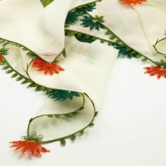 KREM TURUNCULU İĞNE OYALI YEMENİ