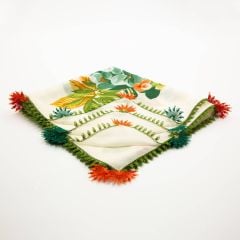 KREM TURUNCULU İĞNE OYALI YEMENİ