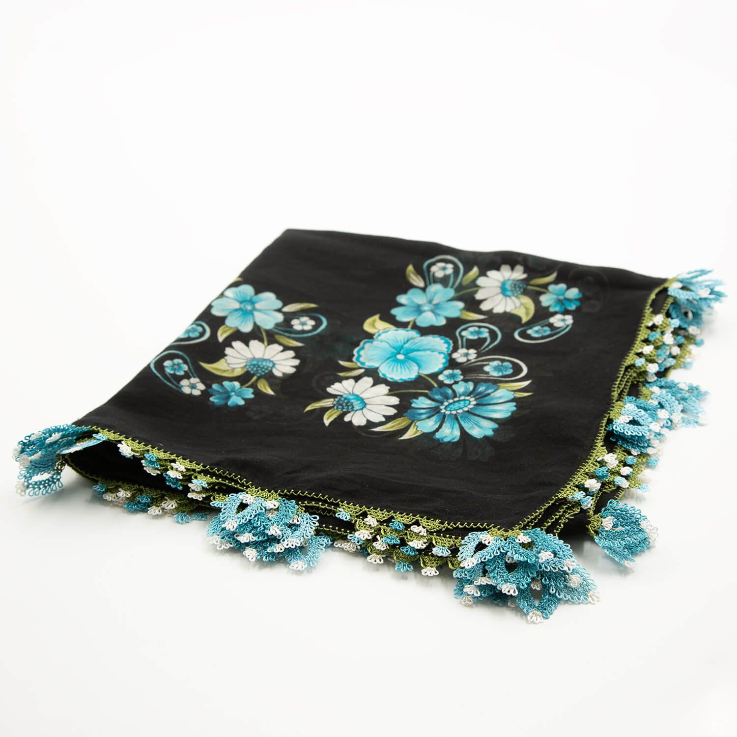 SİYAH MAVİ İĞNE OYALI YEMENİ