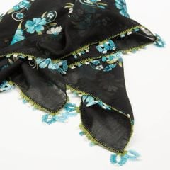 SİYAH MAVİ İĞNE OYALI YEMENİ