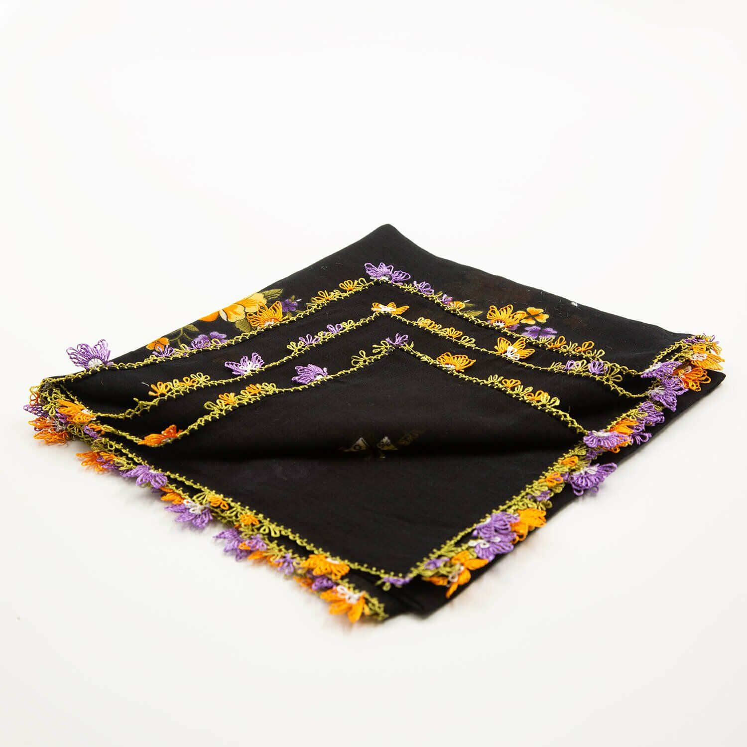 SİYAH TURUNCU İĞNE OYALI YEMENİ