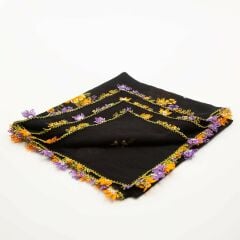 SİYAH TURUNCU İĞNE OYALI YEMENİ