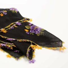 SİYAH TURUNCU İĞNE OYALI YEMENİ