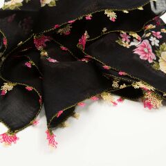 SİYAH PEMBE İĞNE OYALI YEMENİ