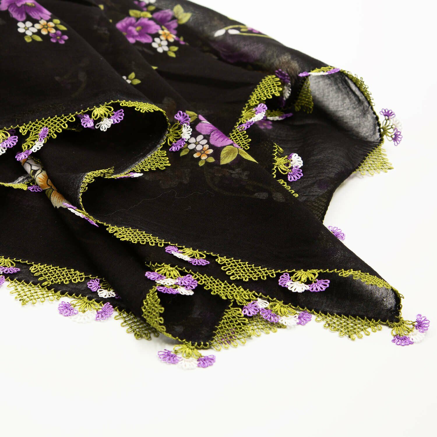 SİYAH MOR İĞNE OYALI YEMENİ