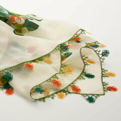 KREM TURUNCU KÜÇÜK İĞNE OYALI YEMENİ