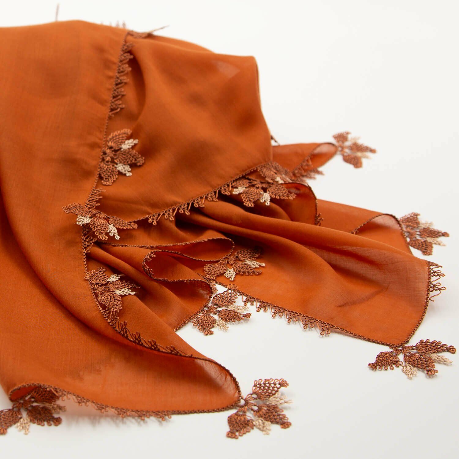 KİREMİT RENK İĞNE OYALI YEMENİ