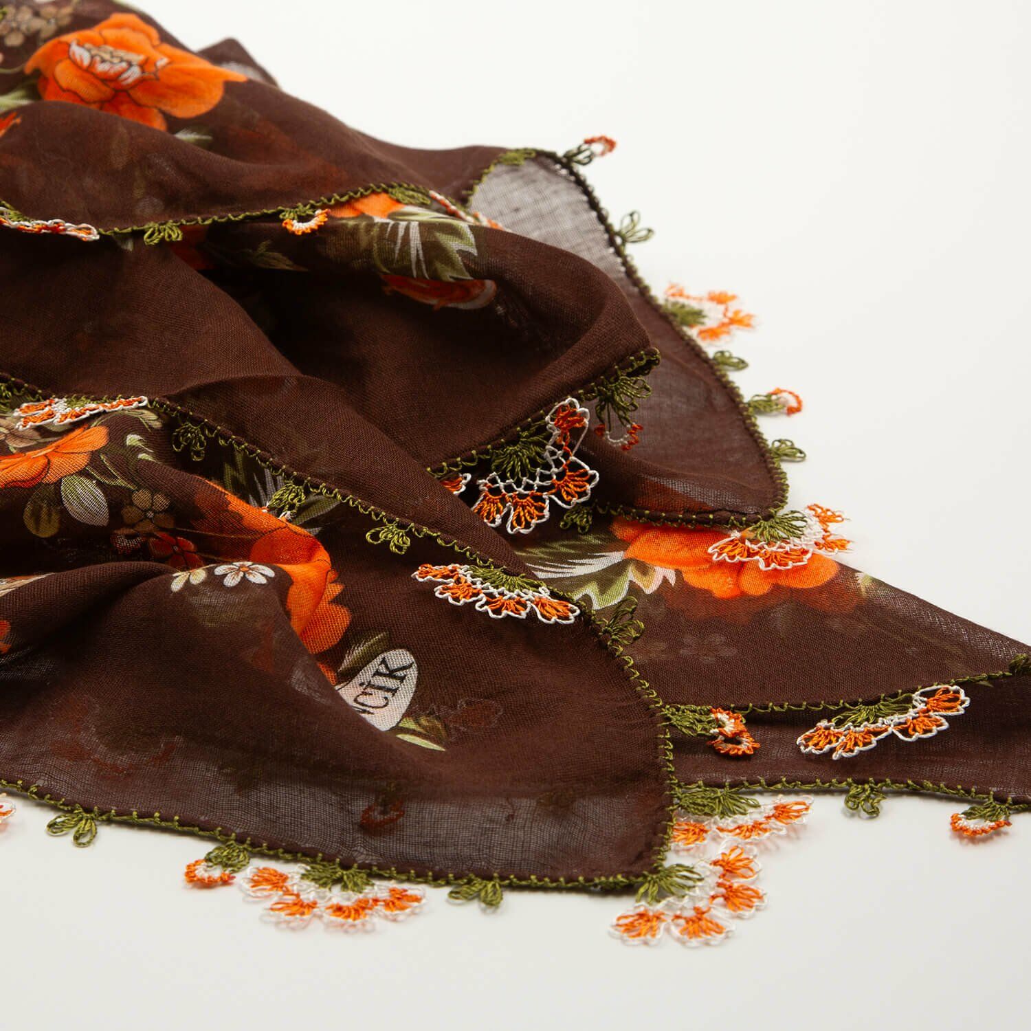 KAHVERENGİ TURUNCU İĞNE OYALI YEMENİ