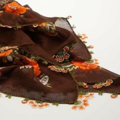 KAHVERENGİ TURUNCU İĞNE OYALI YEMENİ