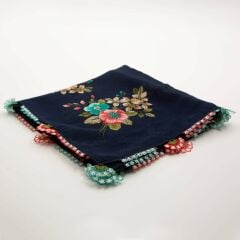 LACİVERT YELPAZE İĞNE OYALI YEMENİ