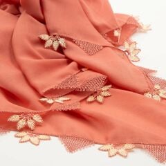 MERCAN RENGİ İĞNE OYALI YEMENİ