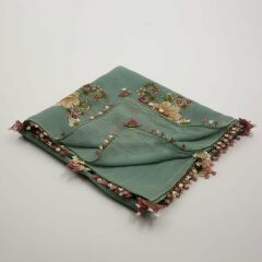 SU YEŞİLİ SARI ÇİÇEKLİ İĞNE OYALI YEMENİ