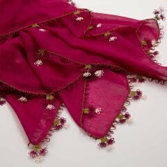 FUŞYA BEYAZ ÇİÇEK İĞNE OYALI YEMENİ