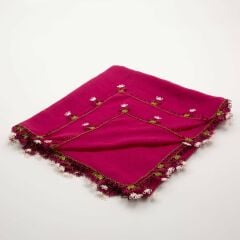 FUŞYA BEYAZ ÇİÇEK İĞNE OYALI YEMENİ