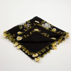 SİYAH PAPATYA İĞNE OYALI YEMENİ