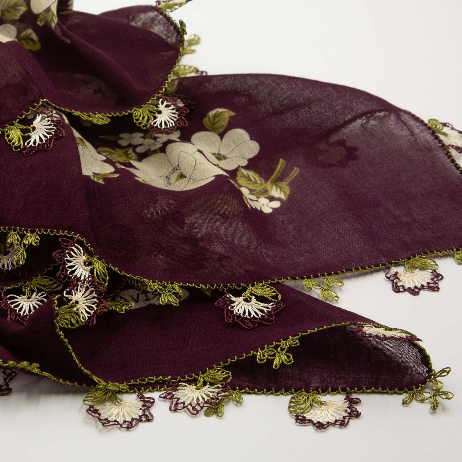 MOR KREM İĞNE OYALI YEMENİ