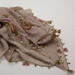 VİZON ÇİÇEKLİ  İĞNE OYALI YEMENİ