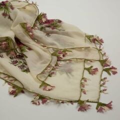 BEYAZ GÜL KURUSU İĞNE OYALI YEMENİ