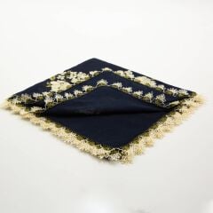 LACİVERT KREM İĞNE OYALI YEMENİ