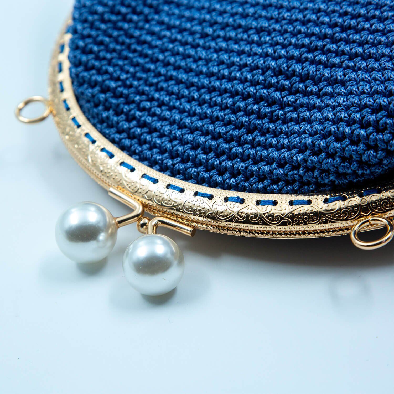 İNDİGO MAVİ İNCİLİ CÜZDAN ÇANTA