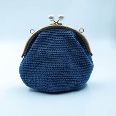 İNDİGO MAVİ İNCİLİ CÜZDAN ÇANTA