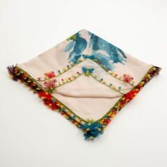 BEYAZ RENKLİ ÇİÇEK İĞNE OYALI YEMENİ