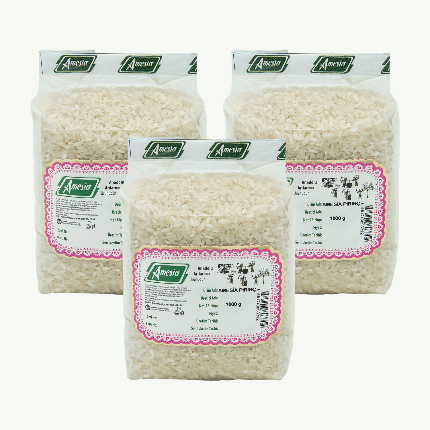 Pirinç 1 kg. 3 adet