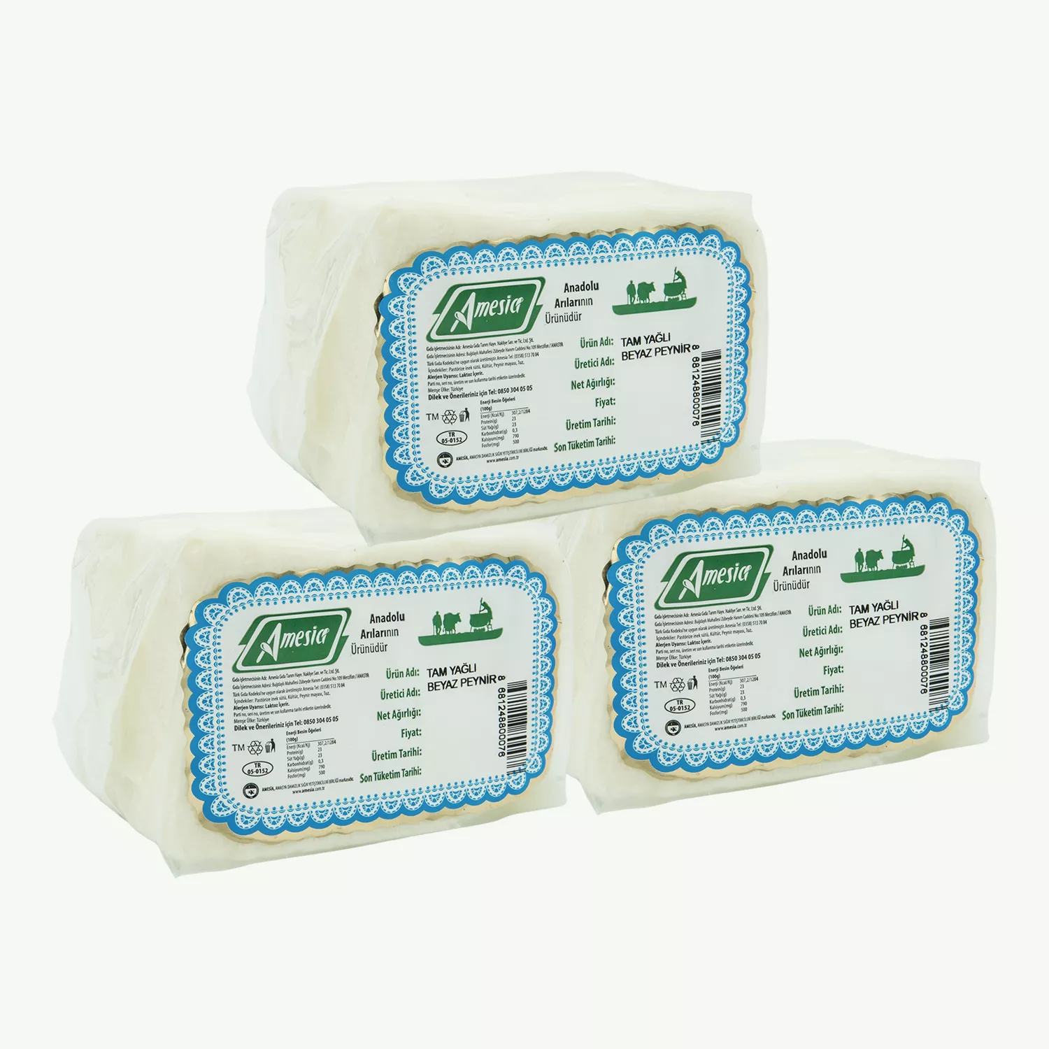 Tam Yağlı Beyaz Peynir 600 g. 3 adet