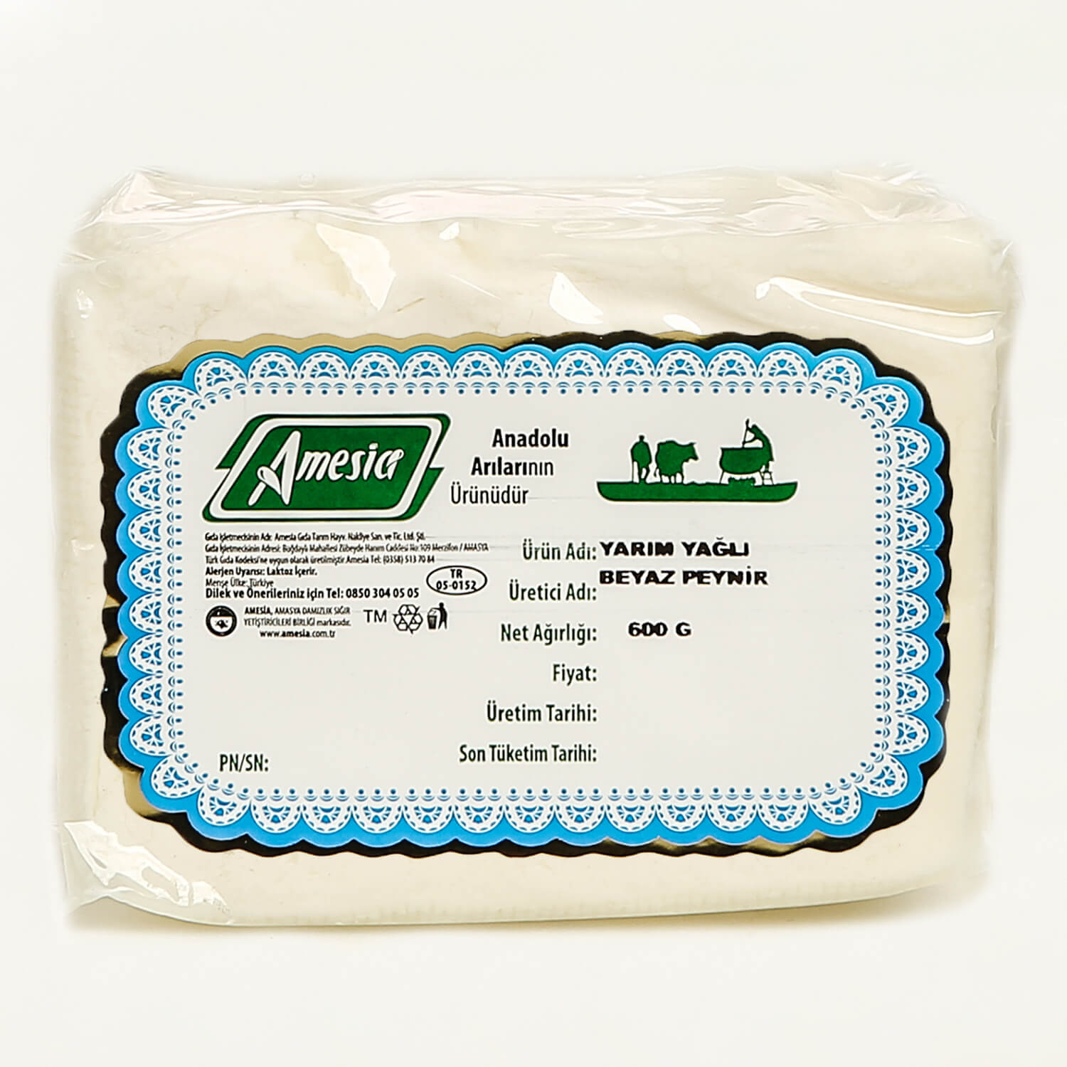 Yarım Yağlı Beyaz Peynir 600 G.